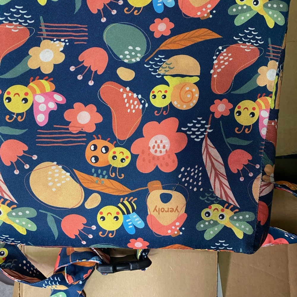 Colorful toddler booster with Insects and Flowers